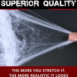 Halloween Spider Webs 2*3M with 40 Extra Fake Spiders, Super Stretchy Cobwebs for Halloween decor Indoor and Outdoor