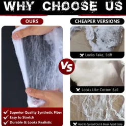 Halloween Spider Webs 2*3M with 40 Extra Fake Spiders, Super Stretchy Cobwebs for Halloween decor Indoor and Outdoor