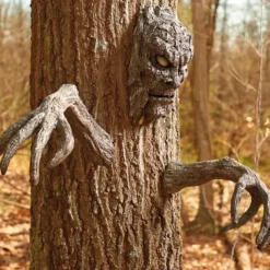 Halloween Stand Alone Bark Face Tree Monster Facial Makeup Facial Features Decorations Easter Creative Props