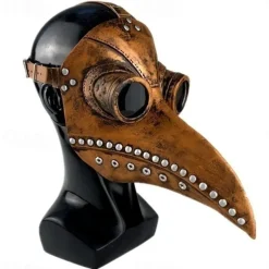 Halloween Steampunk Plague Doctor Bird Beak Mask,Long Nose Bird Beak Crow Mask,Cosplay Steam Costume Props Accessories