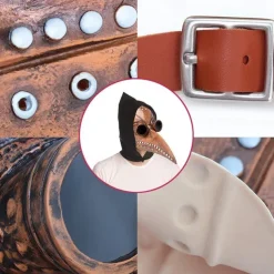 Halloween Steampunk Plague Doctor Bird Beak Mask,Long Nose Bird Beak Crow Mask,Cosplay Steam Costume Props Accessories