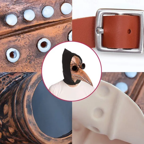 Halloween Steampunk Plague Doctor Bird Beak Mask,Long Nose Bird Beak Crow Mask,Cosplay Steam Costume Props Accessories