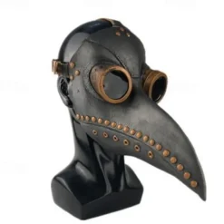 Halloween Steampunk Plague Doctor Bird Beak Mask,Long Nose Bird Beak Crow Mask,Cosplay Steam Costume Props Accessories