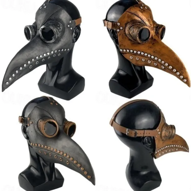 Halloween Steampunk Plague Doctor Bird Beak Mask,Long Nose Bird Beak Crow Mask,Cosplay Steam Costume Props Accessories