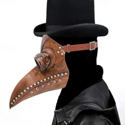 Halloween Steampunk Plague Doctor Bird Beak Mask,Long Nose Bird Beak Crow Mask,Cosplay Steam Costume Props Accessories