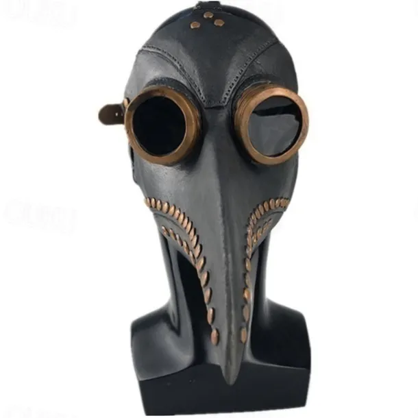 Halloween Steampunk Plague Doctor Bird Beak Mask,Long Nose Bird Beak Crow Mask,Cosplay Steam Costume Props Accessories