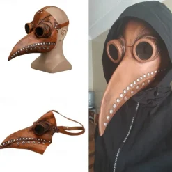 Halloween Steampunk Plague Doctor Bird Beak Mask,Long Nose Bird Beak Crow Mask,Cosplay Steam Costume Props Accessories