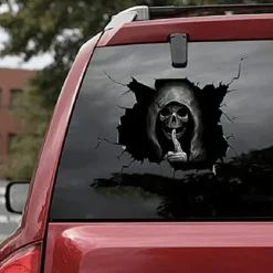 Halloween Sticker Scary Horror Skeleton Head Adhesive Motorcycle Sticker Car Decal Disposable Luggage Adhesive