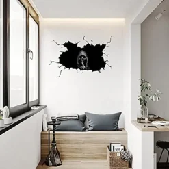 Halloween Sticker Scary Horror Skeleton Head Adhesive Motorcycle Sticker Car Decal Disposable Luggage Adhesive