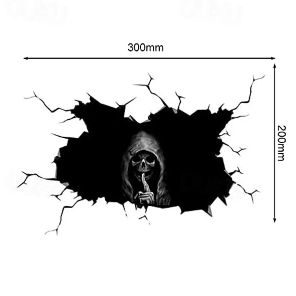 Halloween Sticker Scary Horror Skeleton Head Adhesive Motorcycle Sticker Car Decal Disposable Luggage Adhesive