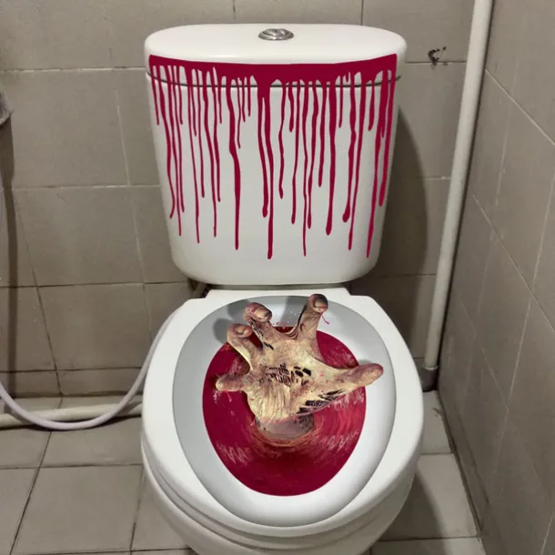 Halloween Sticker, Wizardry Blood Hand Print Horror Decoration, Wall Decal Wall Toilet Sticker Wall Decal Sticker