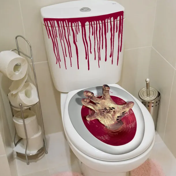 Halloween Sticker, Wizardry Blood Hand Print Horror Decoration, Wall Decal Wall Toilet Sticker Wall Decal Sticker