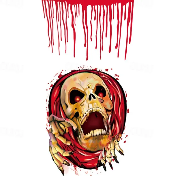 Halloween Sticker, Wizardry Blood Hand Print Horror Decoration, Wall Decal Wall Toilet Sticker Wall Decal Sticker