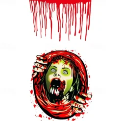 Halloween Sticker, Wizardry Blood Hand Print Horror Decoration, Wall Decal Wall Toilet Sticker Wall Decal Sticker