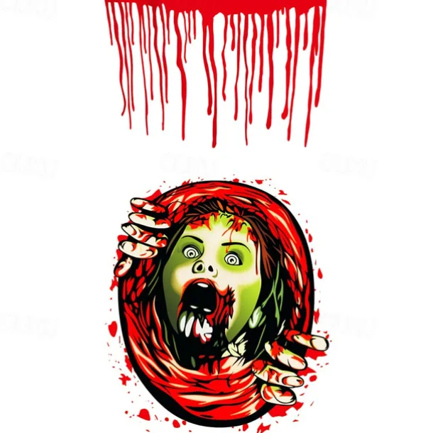 Halloween Sticker, Wizardry Blood Hand Print Horror Decoration, Wall Decal Wall Toilet Sticker Wall Decal Sticker