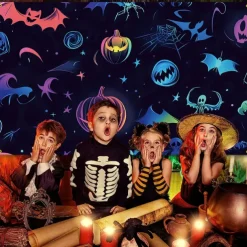 Halloween Tapestry Banners Wall Hangings Skeleton Colorful Fantasy Party Dorm Shooting Backgrounds Decorations Wall Door Background