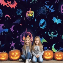 Halloween Tapestry Banners Wall Hangings Skeleton Colorful Fantasy Party Dorm Shooting Backgrounds Decorations Wall Door Background