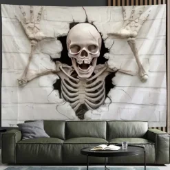 Halloween Tapestry Banners Wall Hangings Skeleton Mystic Party Living Room Shooting Backgrounds Decorations Wall Door Background