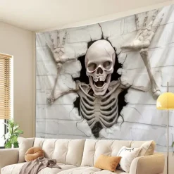 Halloween Tapestry Banners Wall Hangings Skeleton Mystic Party Living Room Shooting Backgrounds Decorations Wall Door Background
