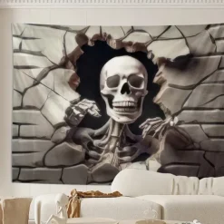 Halloween Tapestry Banners Wall Hangings Skeleton Mystic Party Living Room Shooting Backgrounds Decorations Wall Door Background