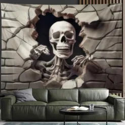 Halloween Tapestry Banners Wall Hangings Skeleton Mystic Party Living Room Shooting Backgrounds Decorations Wall Door Background