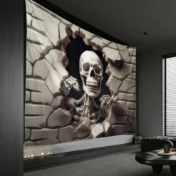 Halloween Tapestry Banners Wall Hangings Skeleton Mystic Party Living Room Shooting Backgrounds Decorations Wall Door Background