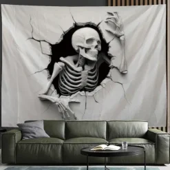 Halloween Tapestry Banners Wall Hangings Skeleton Mystic Party Living Room Shooting Backgrounds Decorations Wall Door Background