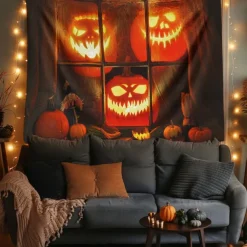 Halloween Tapestry Banners Wall Hangings Pumpkin 3D Dark Punk Gothic Style Party Dorm Shooting Backgrounds Decorations Wall Door Background