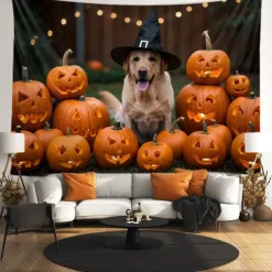 Halloween Tapestry Banners Blanket Pumpkin Dog 3D Dark Punk Gothic Style Party Dorm Shooting Backgrounds Decorations Wall Door Background