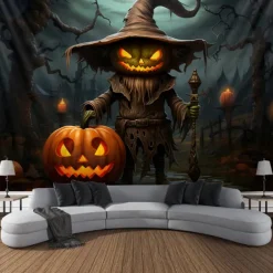 Halloween Tapestry Banners Blanket Pumpkin Scarecrow Fantasy Dark Punk Gothic Style Party Dorm Shooting Backgrounds Decorations Wall Door Background
