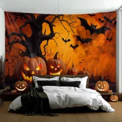 Halloween Tapestry Banners Wall Hangings Pumpkin Dark Punk Gothic Style Party Dorm Shooting Backgrounds Decorations Wall Door Background