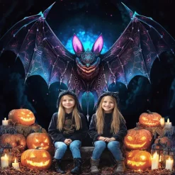 Halloween Tapestry Banners Wall Hangings Bat 3D Fantasy Party Dorm Shooting Backgrounds Decorations Wall Door Background