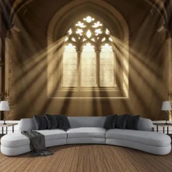 Halloween Tapestry Banners Wall Hangings Church 3D Dark Punk Gothic Style Party Dorm Shooting Backgrounds Decorations Wall Door Background