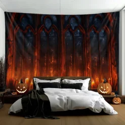 Halloween Tapestry Banners Wall Hangings Church 3D Dark Punk Gothic Style Party Dorm Shooting Backgrounds Decorations Wall Door Background