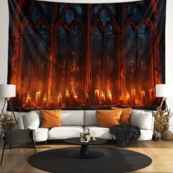 Halloween Tapestry Banners Wall Hangings Church 3D Dark Punk Gothic Style Party Dorm Shooting Backgrounds Decorations Wall Door Background