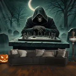 Halloween Tapestry Banners Blanket Grim Reaper 3D Dark Punk Gothic Style Party Dorm Shooting Backgrounds Decorations Wall Door Background