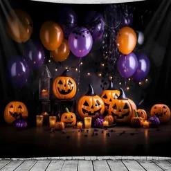 Halloween Tapestry Banners Blanket Skeleton Cemetery Dark Punk Gothic Style Party Dorm Shooting Backgrounds Decorations Wall Door Background