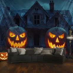 Halloween Tapestry Banners Blanket Pumpkin Dark Punk Gothic Style Party Dorm Shooting Backgrounds Decorations Wall Door Background
