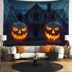 Halloween Tapestry Banners Blanket Pumpkin Dark Punk Gothic Style Party Dorm Shooting Backgrounds Decorations Wall Door Background