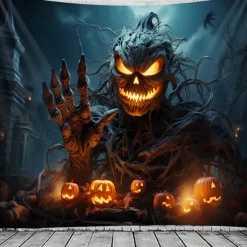 Halloween Tapestry Banners Blanket Tree Demon Fantasy Dark Punk Gothic Style Party Dorm Shooting Backgrounds Decorations Wall Door Background