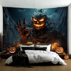 Halloween Tapestry Banners Blanket Tree Demon Fantasy Dark Punk Gothic Style Party Dorm Shooting Backgrounds Decorations Wall Door Background
