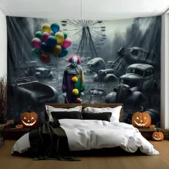 Halloween Tapestry Banners Wall Hangings Grim Reaper Pumpkin Dark Punk Gothic Style Party Dorm Shooting Backgrounds Decorations Wall Door Background