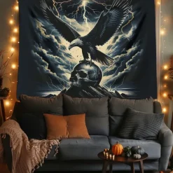 Halloween Tapestry Banners Wall Hangings Grim Reaper Pumpkin Dark Punk Gothic Style Party Dorm Shooting Backgrounds Decorations Wall Door Background