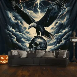 Halloween Tapestry Banners Wall Hangings Grim Reaper Pumpkin Dark Punk Gothic Style Party Dorm Shooting Backgrounds Decorations Wall Door Background