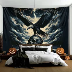 Halloween Tapestry Banners Wall Hangings Grim Reaper Pumpkin Dark Punk Gothic Style Party Dorm Shooting Backgrounds Decorations Wall Door Background