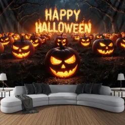 Halloween Tapestry Banners Blanket Skeleton Pumpkin 3D Fantasy Party Dorm Shooting Backgrounds Decorations Wall Door Background