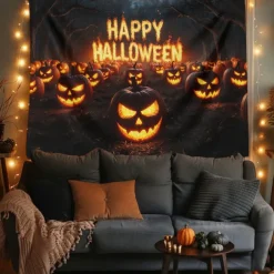 Halloween Tapestry Banners Blanket Skeleton Pumpkin 3D Fantasy Party Dorm Shooting Backgrounds Decorations Wall Door Background