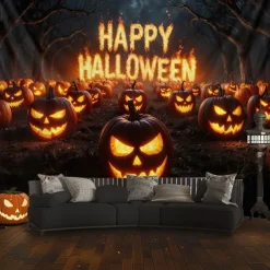 Halloween Tapestry Banners Blanket Skeleton Pumpkin 3D Fantasy Party Dorm Shooting Backgrounds Decorations Wall Door Background