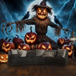 Halloween Tapestry Banners Blanket Skeleton Pumpkin Dark Punk Gothic Style Party Dorm Shooting Backgrounds Decorations Wall Door Background