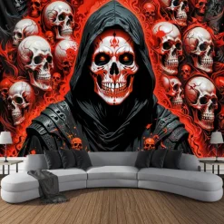 Halloween Tapestry Banners Blanket Grim Reaper Vampire Dark Punk Gothic Style Party Dorm Shooting Backgrounds Decorations Wall Door Background